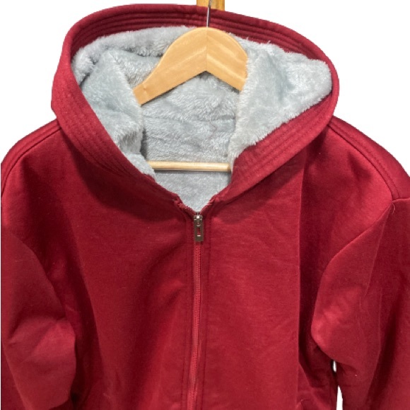 UNBRANDED Men’s/Unisex Thick zipper Sweatshirt w/ Hood Fleece Shacket NEVER WORN - Picture 3 of 8